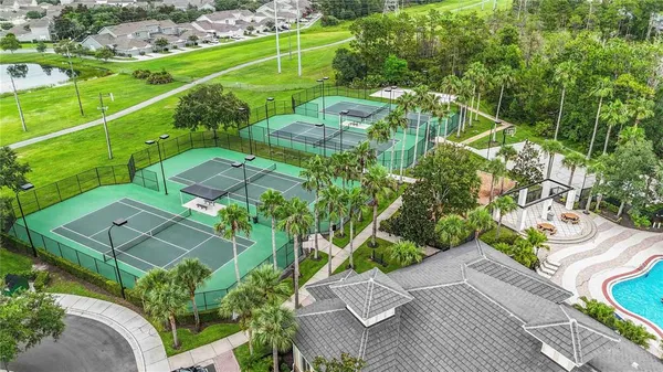 an aerial view of a house