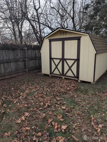 a view of backyard of house