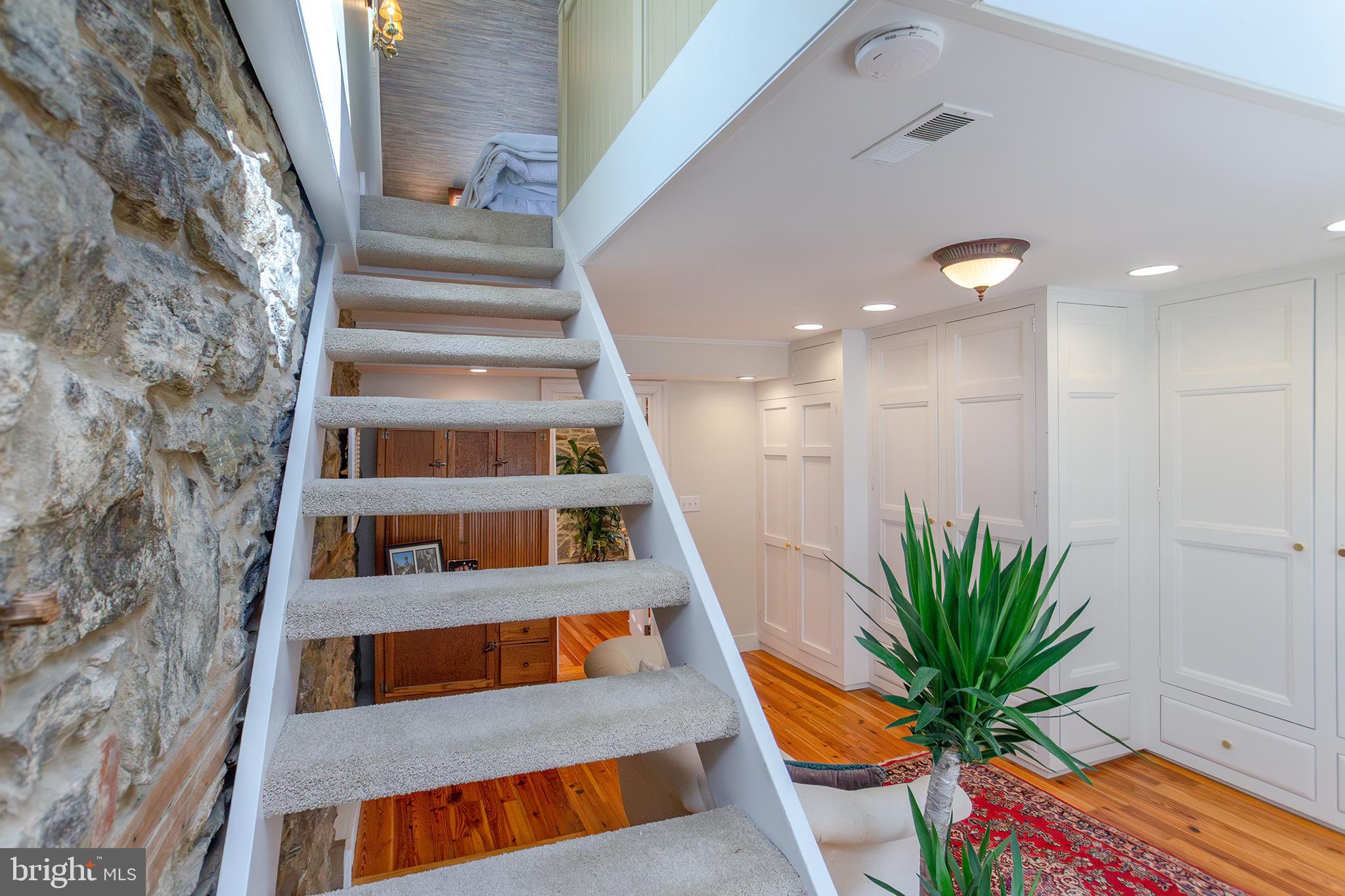 10108 Falls Road Lutherville-Timonium, MD 21093 - Photo 28 of 55 a view of staircase with wooden floor and a potted plant