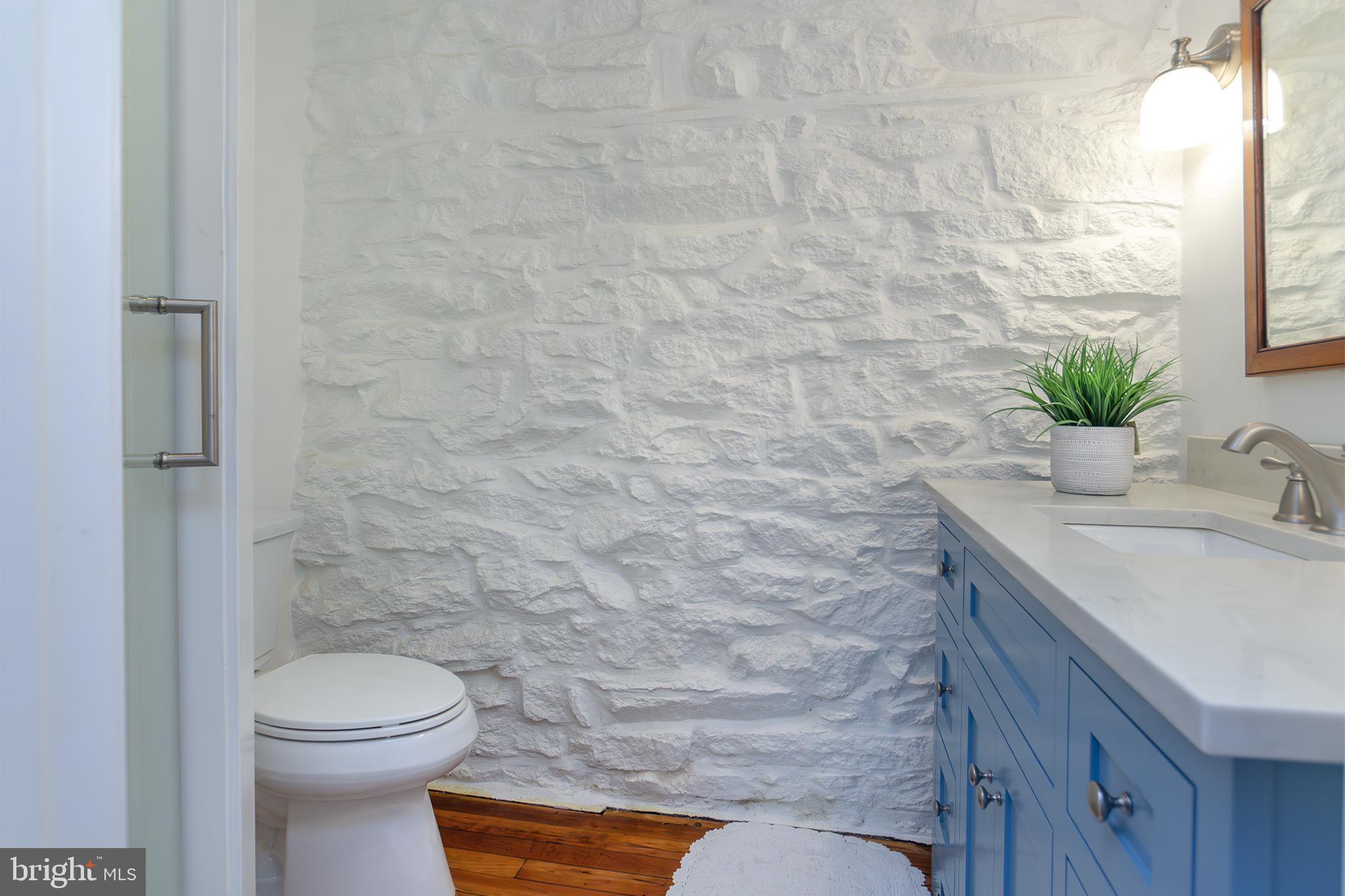10108 Falls Road Lutherville-Timonium, MD 21093 - Photo 40 of 55 a bathroom with a granite countertop toilet and a sink