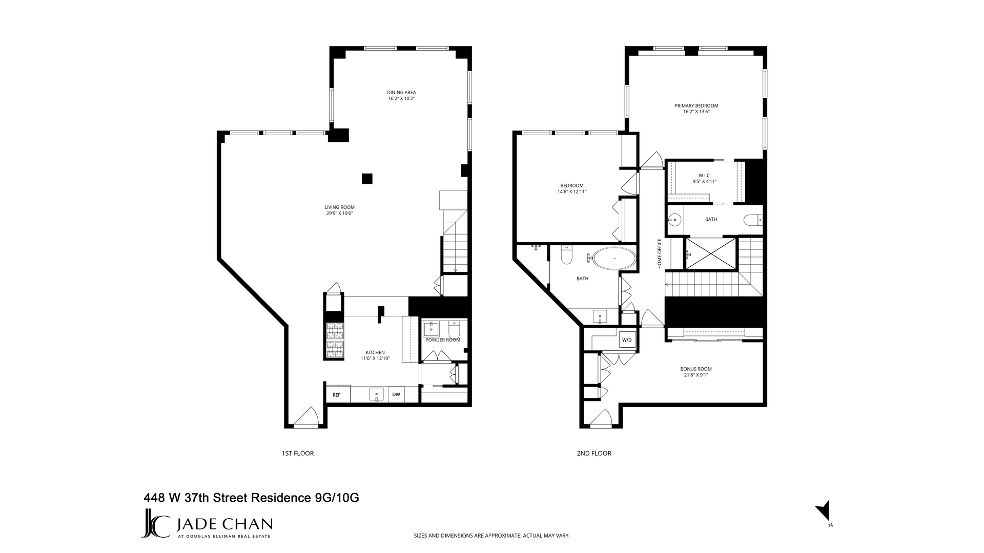 448 West 37th Street, Unit 9G Manhattan, NY 10018 - Photo 15 of 15 a picture of floor plan