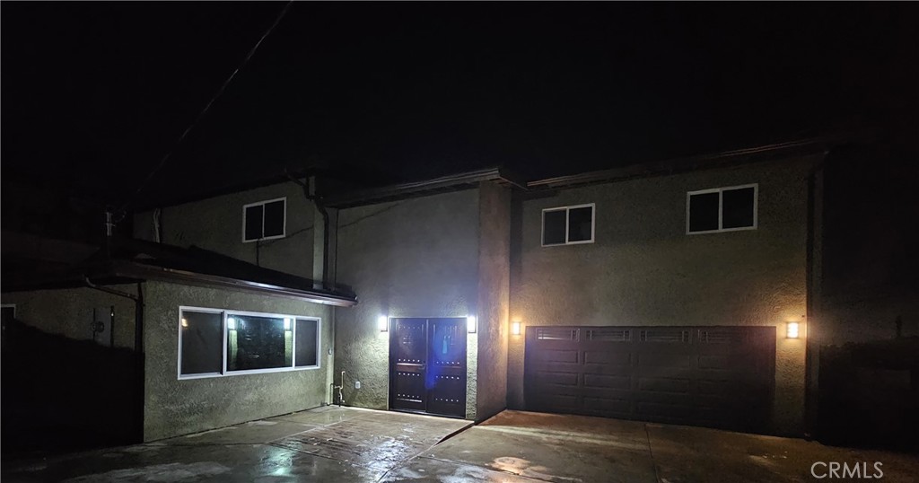 a view of a porch of a house