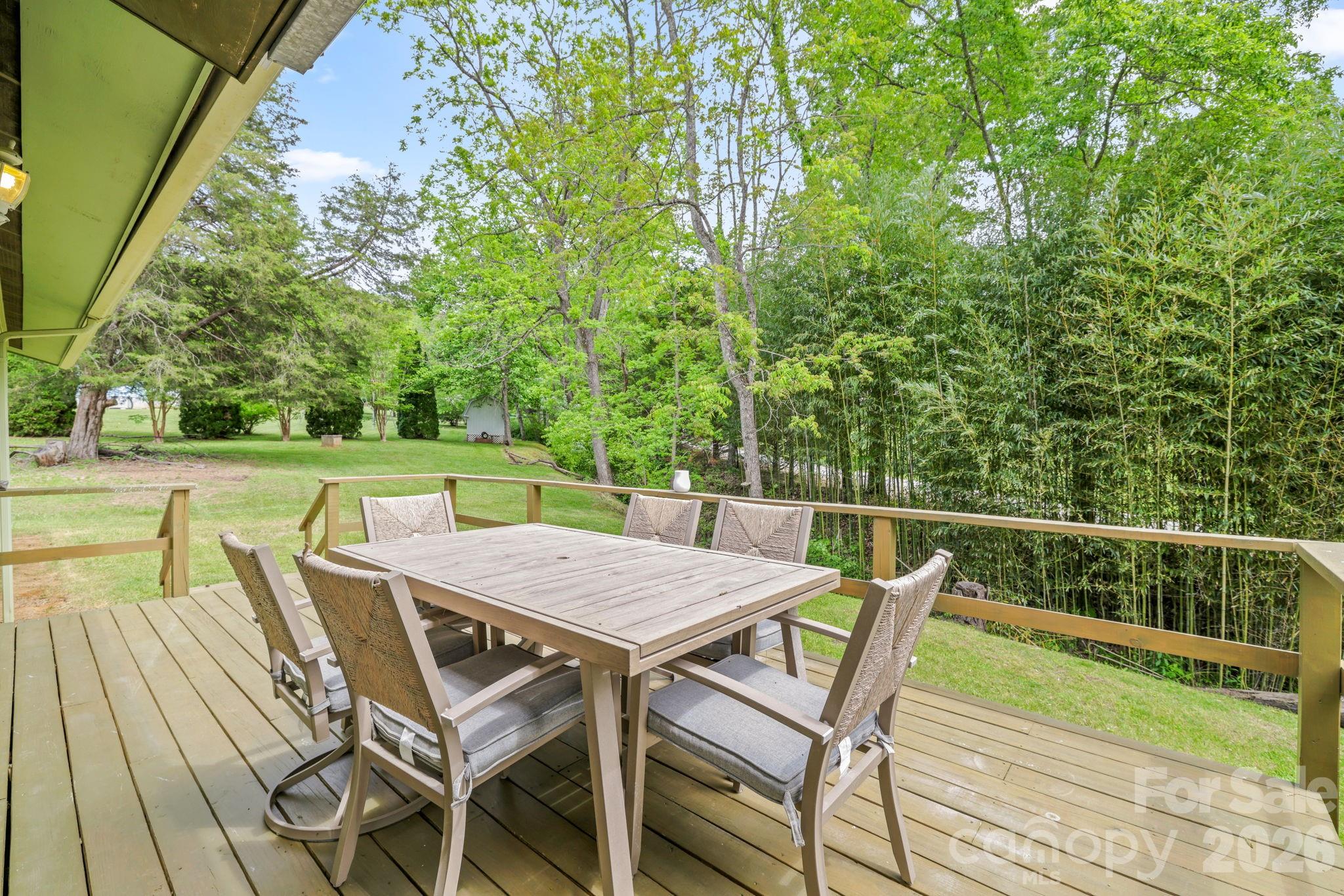 19 Quail Ridge Trail Franklin, NC 28734 - Photo 30 of 37 a view of a chairs and table on the deck