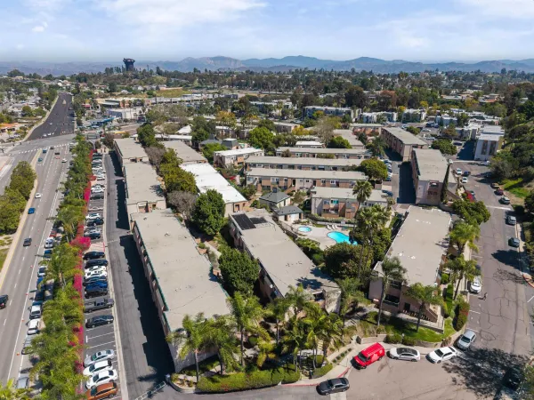 an aerial view of a city
