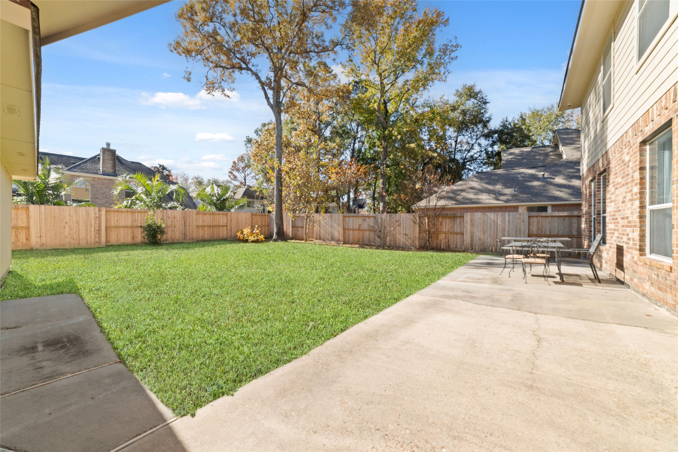 2618 Bridgestone Park Lane Spring, TX 77386 - Photo 46 of 49 A look at this peaceful, private backyard space with a large concrete patio. This is an ideal setting for outdoor entertaining, summer evenings, and weekend barbecues.
