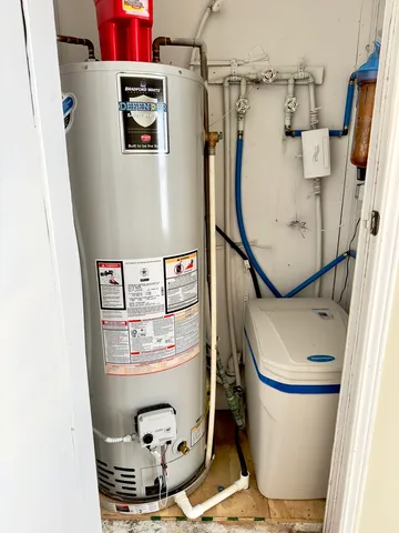 a utility room with a washer and dryer