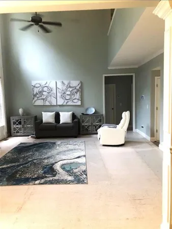 a living room with furniture