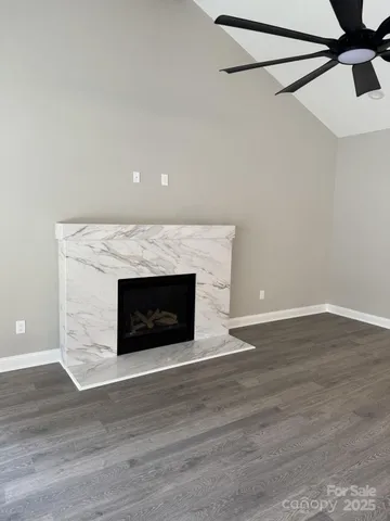a living room with a fireplace