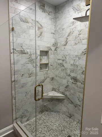 a bathroom with a shower