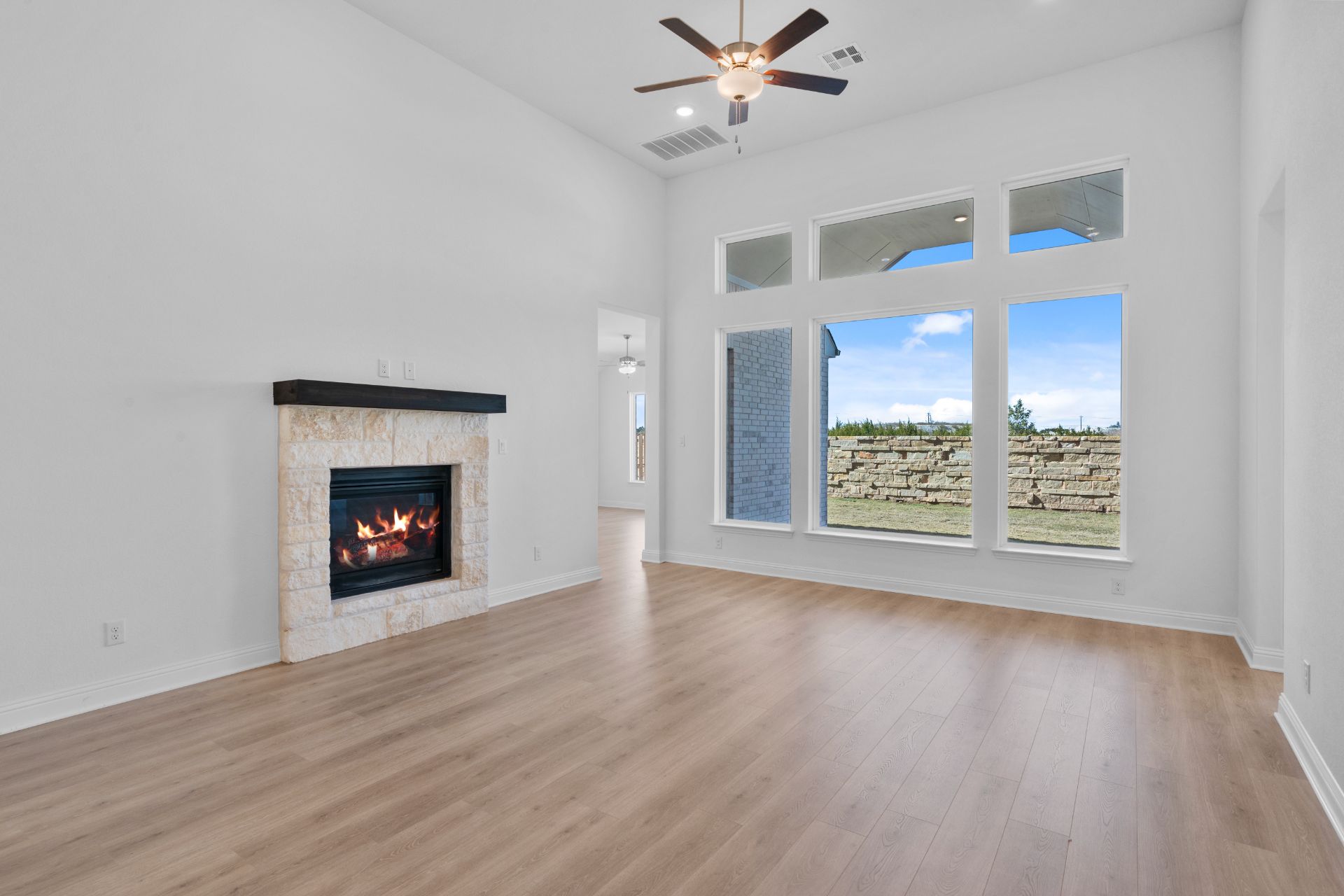 1005 Ellensburg Drive Georgetown, TX 78633 - Photo 13 of 38 Family Room with high ceiling & fireplace