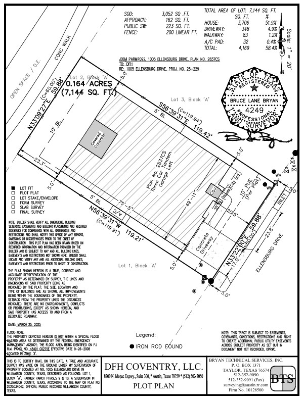 1005 Ellensburg Drive Georgetown, TX 78633 - Photo 27 of 38 Plot Map - Representative Photo