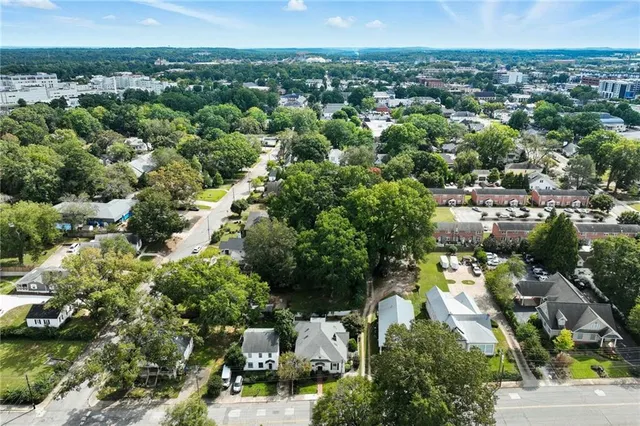 an aerial view of multiple house