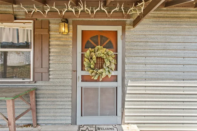 a front view of a house with a window