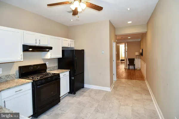 a view of a building with a couch