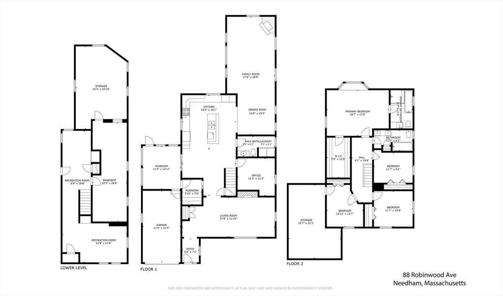 88 Robinwood Avenue Needham, MA 02492 - Photo 29 of 29 a picture of floor plan