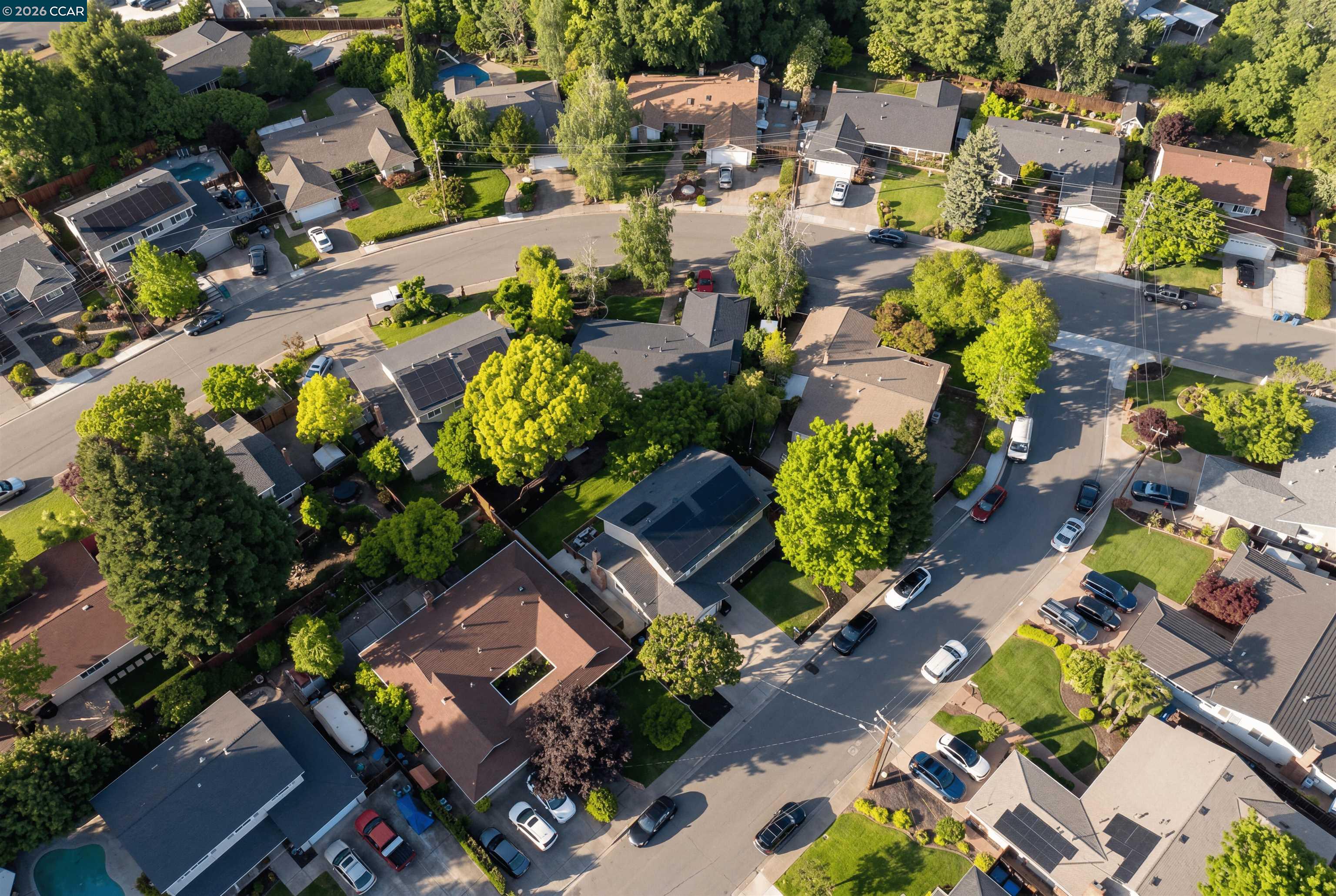 418 Devon Court San Ramon, CA 94583 - Photo 56 of 62 an aerial view of residential houses with outdoor space