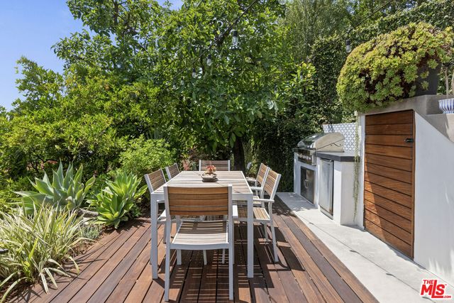 a view of a flower in a garden