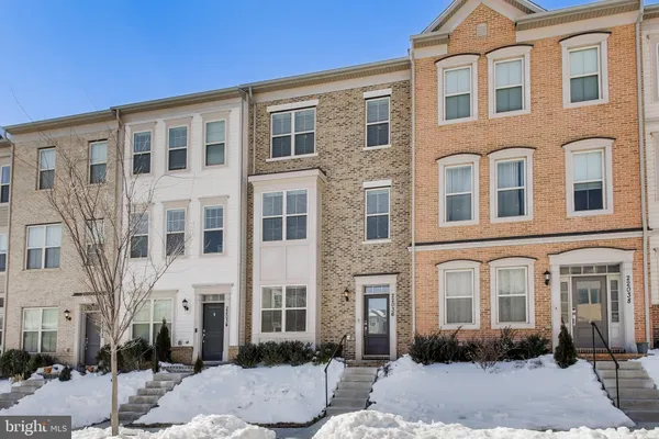 a front view of a multi story building