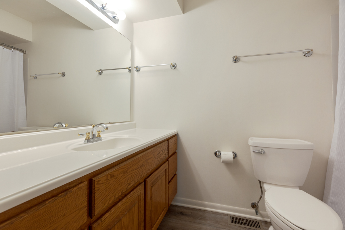 772 Leicester Road, Unit 772 Elk Grove Village, IL 60007 - Photo 13 of 21 a bathroom with a sink a toilet and shower