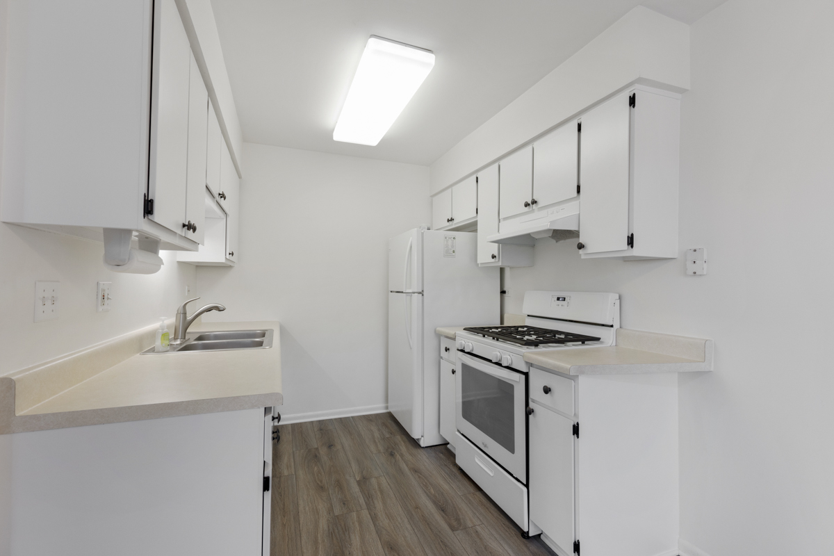 772 Leicester Road, Unit 772 Elk Grove Village, IL 60007 - Photo 8 of 21 a kitchen with cabinets a sink and a stove