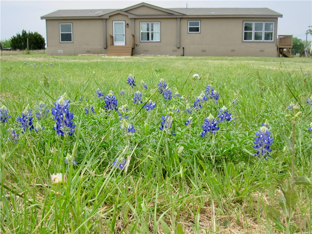 a front view of a house with a big yard and potted plants
