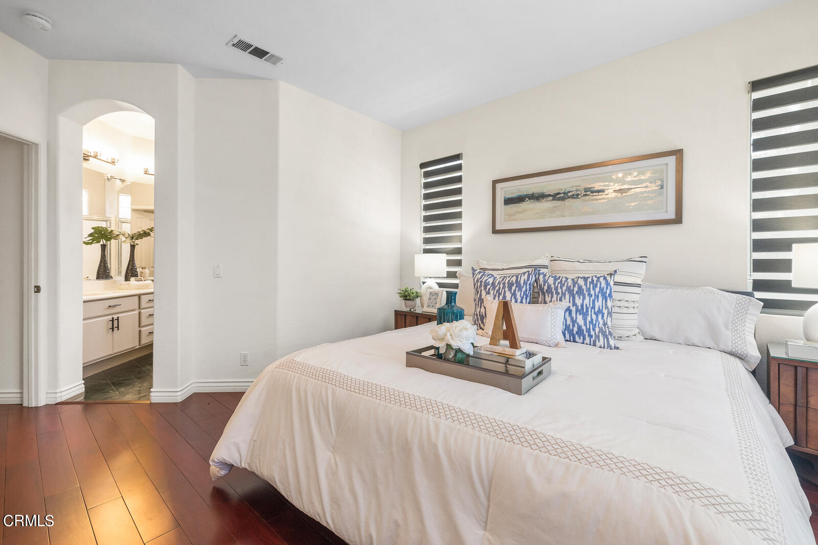 1118 Rosewalk Way Pasadena, CA 91103 - Photo 11 of 19 a bedroom with a bed and wooden floor