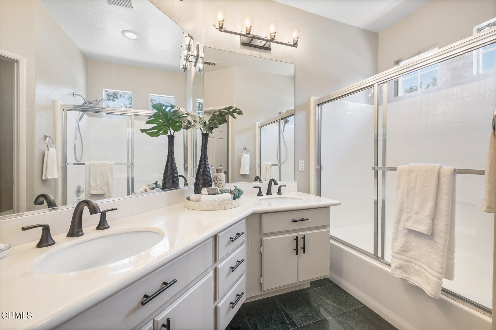 1118 Rosewalk Way Pasadena, CA 91103 - Photo 14 of 19 a bathroom with double vanity and a mirror