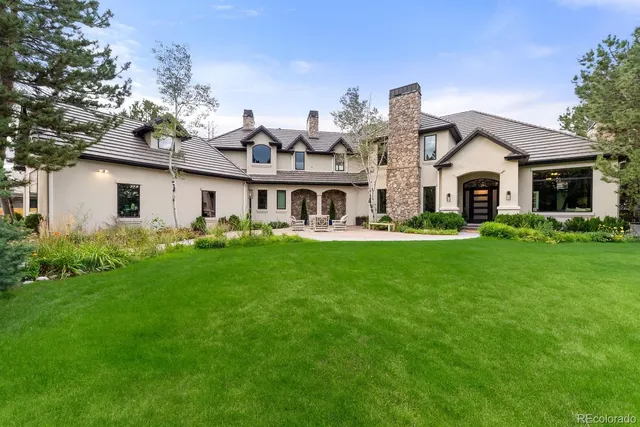 a view of a roof deck with couches