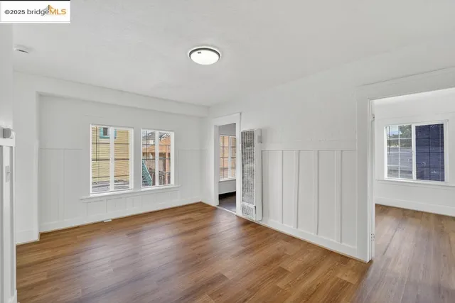 wooden floor and windows in a room
