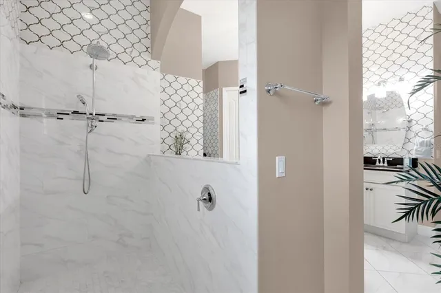 a bathroom with a shower