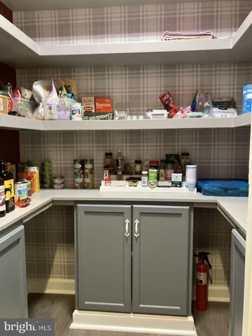 a kitchen with a cabinets and counter space