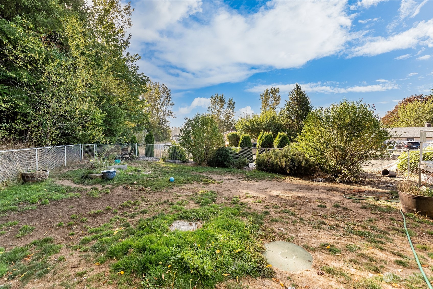10136 Meadowside Lane Southwest Rochester, WA 98579 - Photo 25 of 32 a backyard of a house with lots of green space
