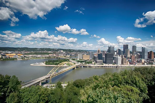 a view of a lake with a house