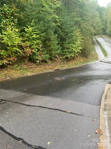 a view of a yard from a corridor