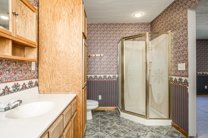 391 Oakley Allons Road Allons, TN 38541 - Photo 15 of 35 a spacious bathroom with a granite countertop sink a toilet and shower