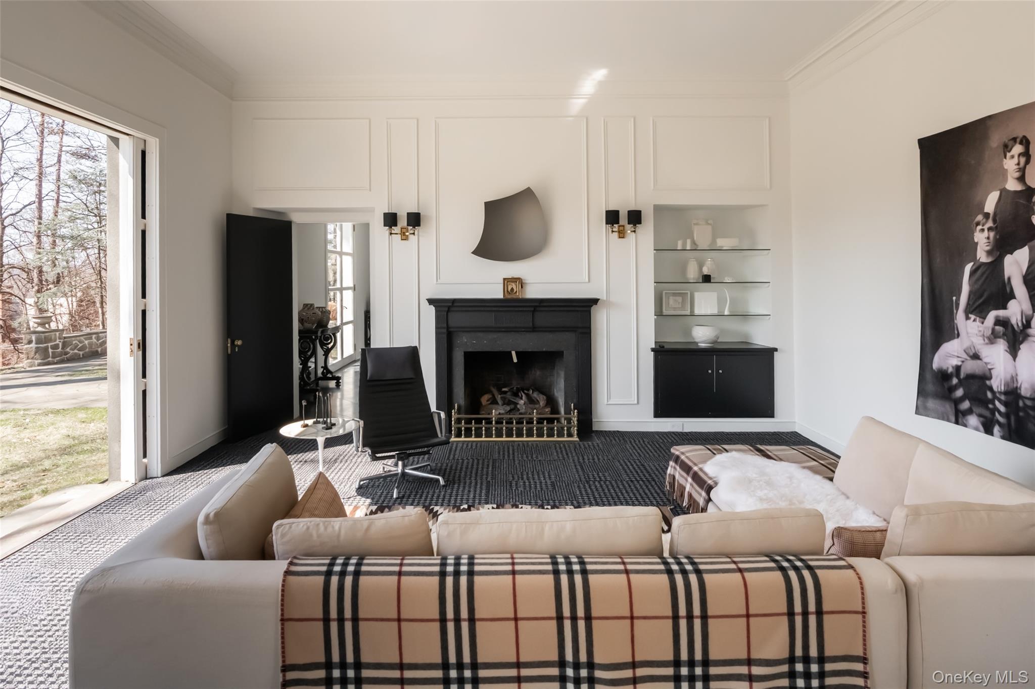 72 Lookout Road Tuxedo Park, NY 10987 - Photo 11 of 49 a bedroom with a bed window and fireplace