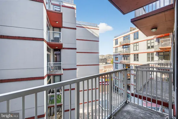 a balcony view with city view