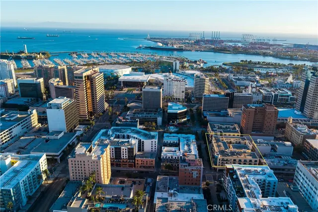 an aerial view of a city