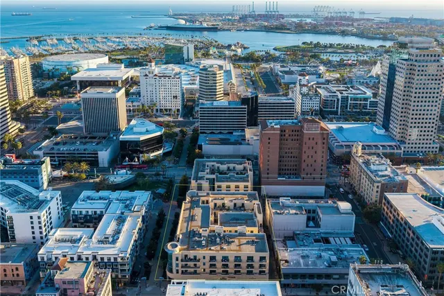 a view of a building and a street