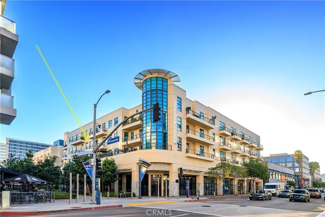 a view of a large building in front of a building