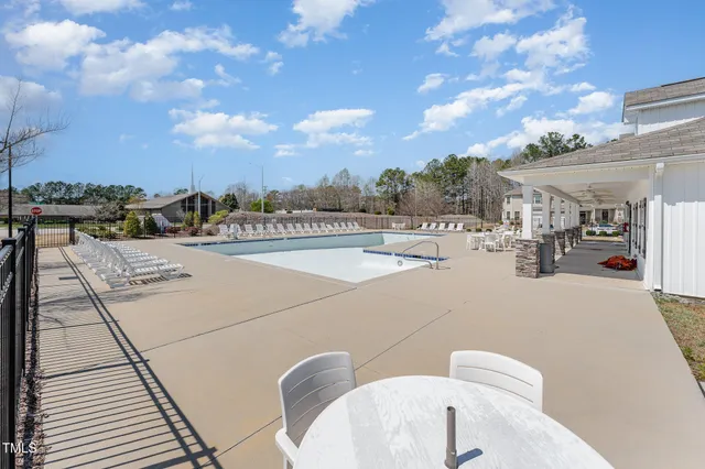 a view of a terrace with furniture