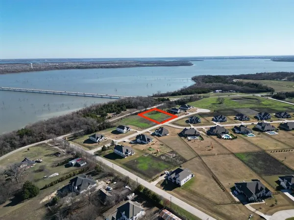 an aerial view of a building with outdoor space