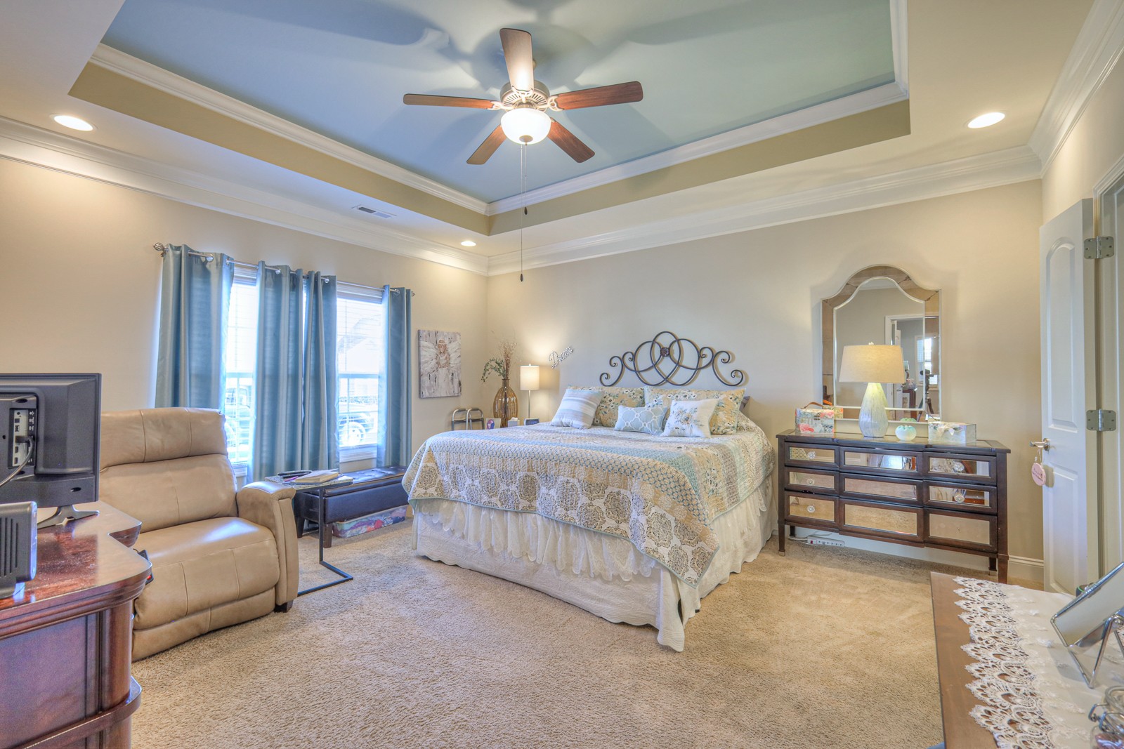 2252 Stonecenter Lane Murfreesboro, TN 37128 - Photo 17 of 36 a bedroom with a bed couch chandelier and a window