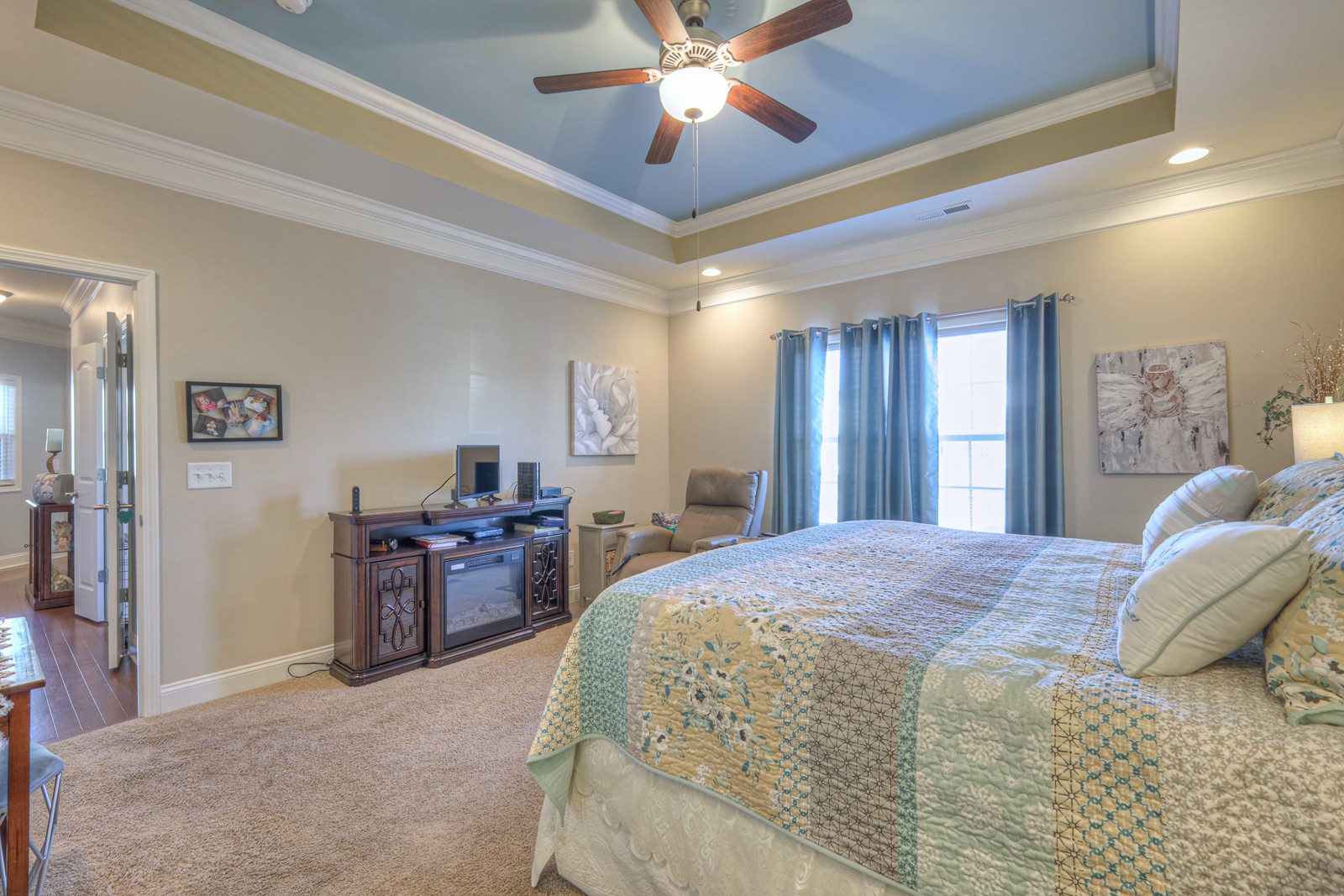 2252 Stonecenter Lane Murfreesboro, TN 37128 - Photo 18 of 36 a bed room with a bed and a chandelier