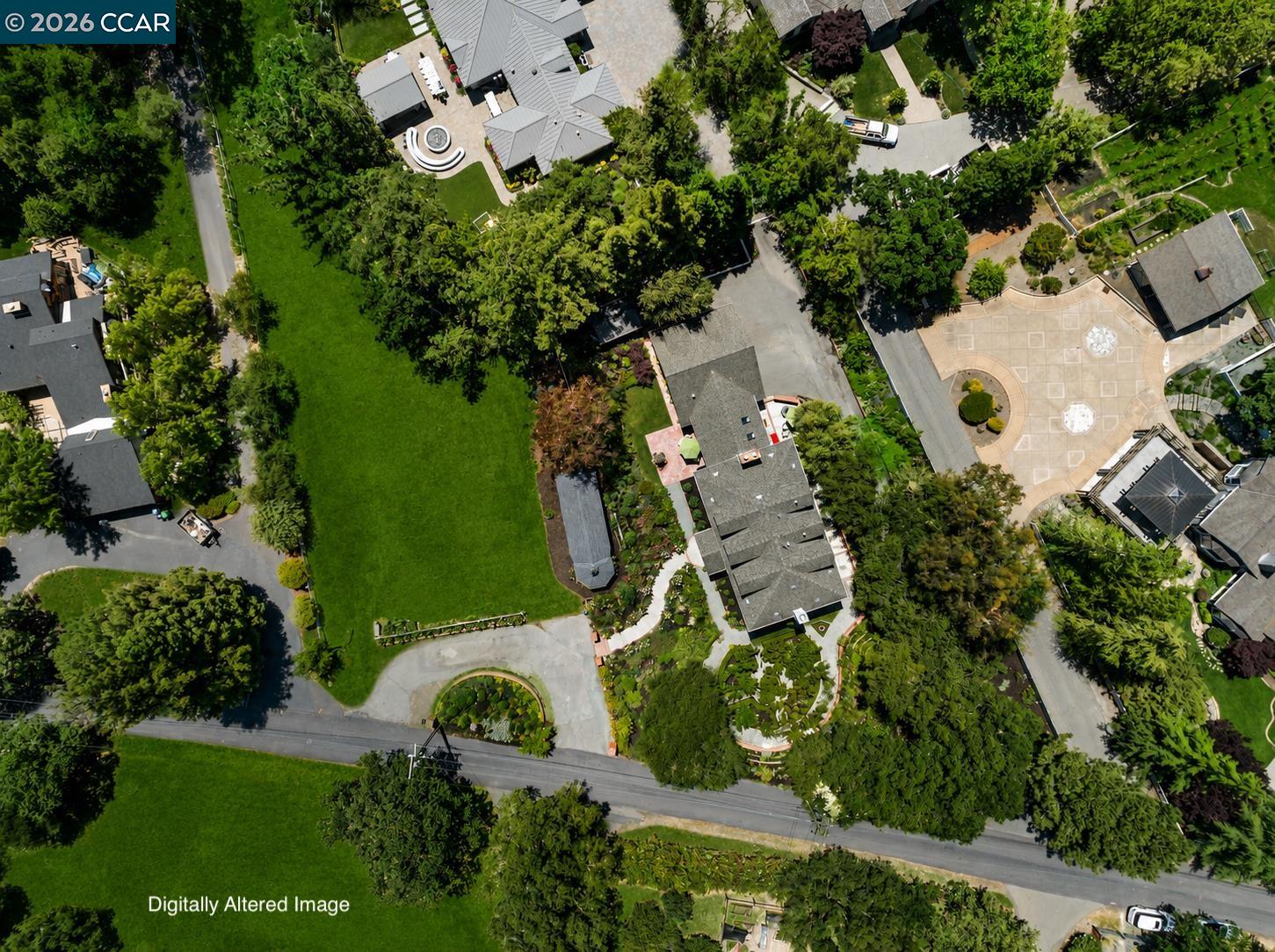 177 Oak Road Alamo, CA 94507 - Photo 50 of 85 an aerial view of residential house with outdoor space and street view