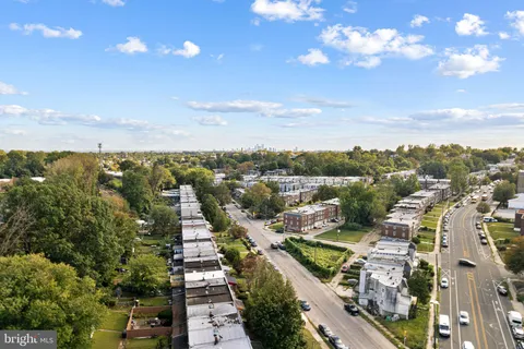 an aerial view of a city