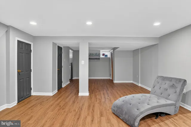 a view of livingroom with furniture and wooden floor