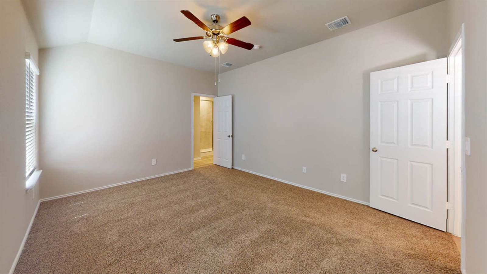 1320 Victory Rnch Trail Killeen, TX 76549 - Photo 10 of 22 Unfurnished bedroom with lofted ceiling, carpet floors, and ceiling fan
