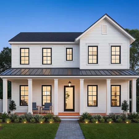 front view of a brick house