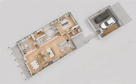 wooden floor with white walls and pillows